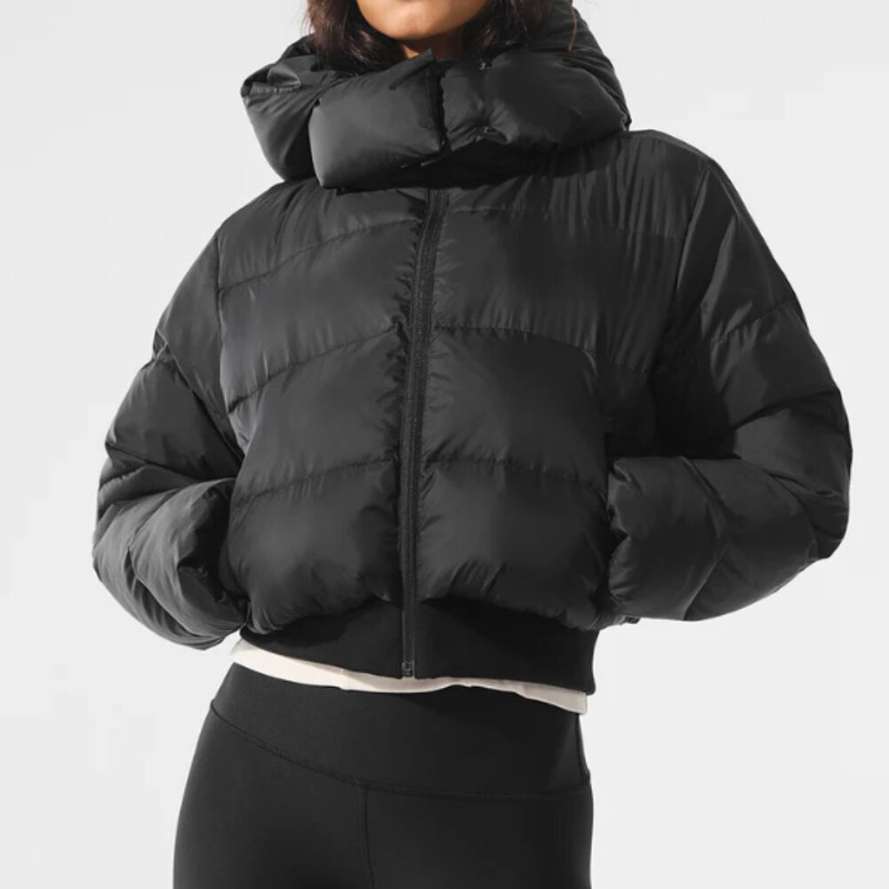 ALO Yoga Foxy Puffer Jacket Women Black Small New MSRP $238